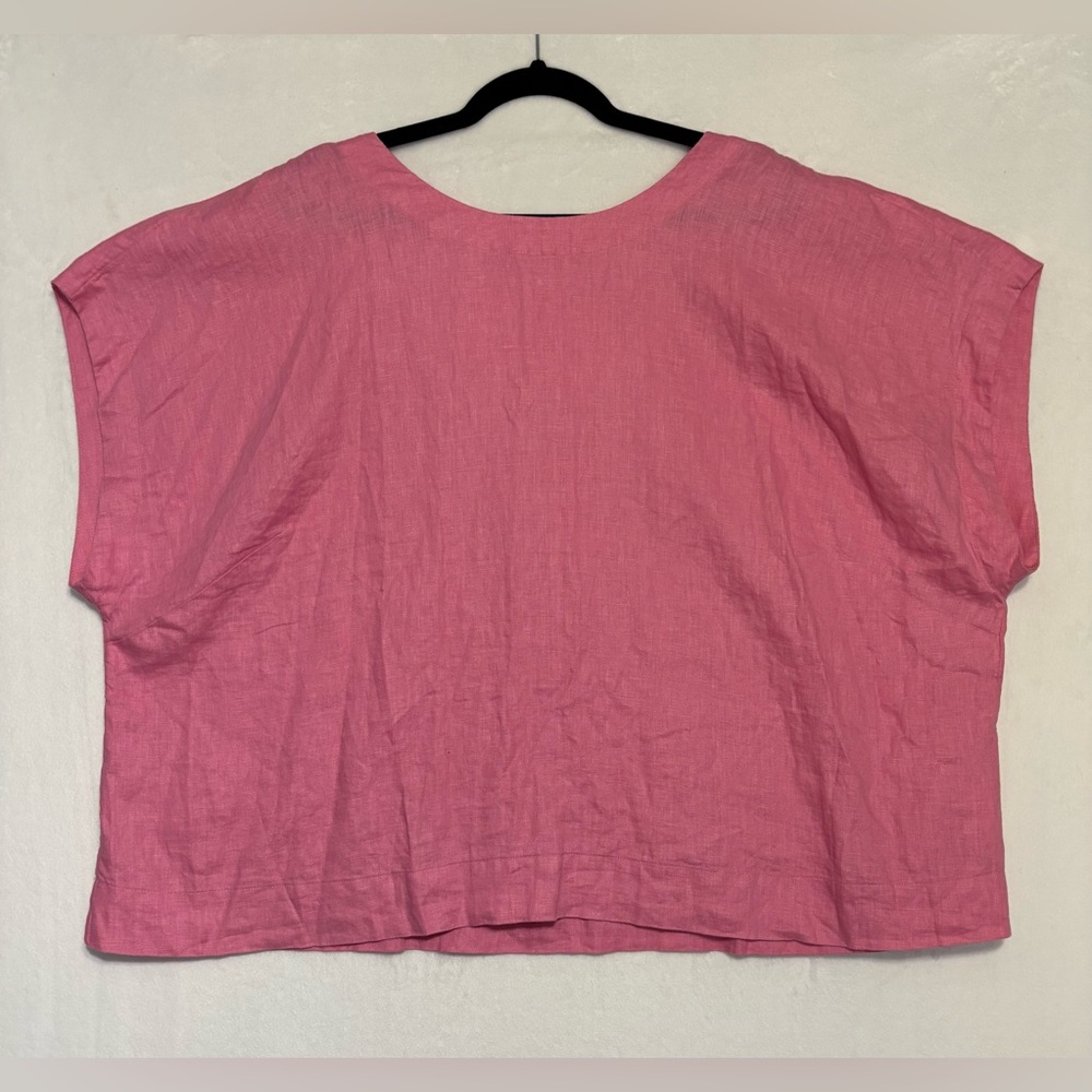 NWT Madewell- Womens Pink Linen Top